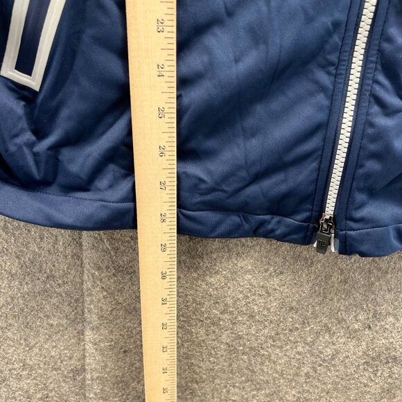 Graham Luxe Hooded Jacket Men Medium Navy Blue Light Gray Windbreaker Full Zip - Picture 4 of 11